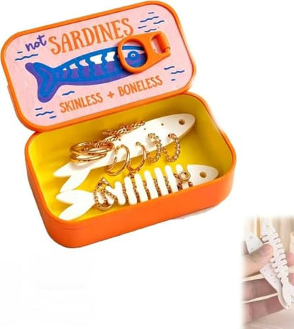 6PCS Fish-Shaped Jewelry Holders for Rings Earrings Charms - Portable Ocean Gift