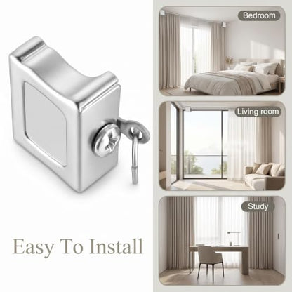 8PCS Ceiling Mounted Curtain Track End Caps White Iron Alloy