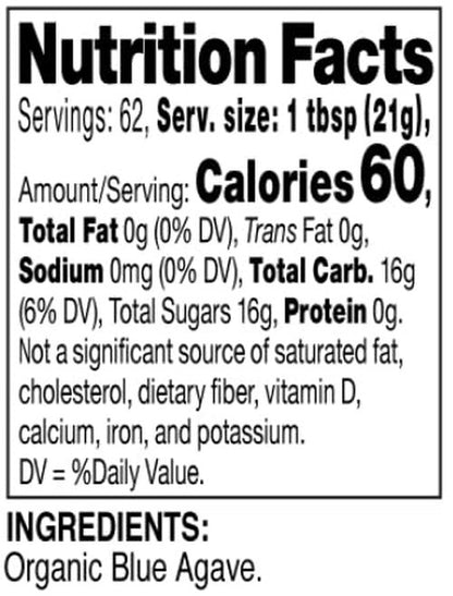 Madhava Organic Light Agave - 100% Pure Blue Nectar | Vegan Natural Liquid Sweetener, 46 Oz (Pack of 2)