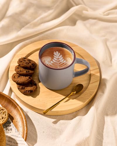Dark Gray Famiware Coffee Mug Set of 6, 14oz Ceramic Cups for Hot Drinks