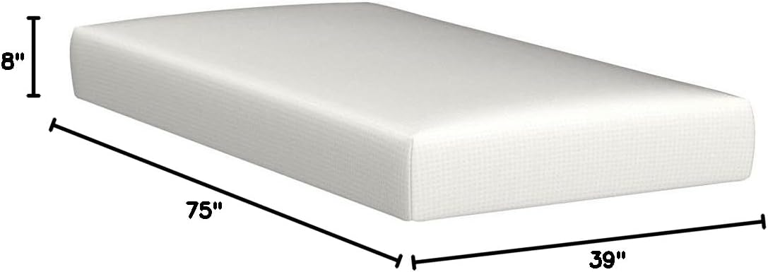 NapQueen Twin Size Mattress - 8 Inch Bamboo Charcoal Memory Foam for Ultimate Comfort