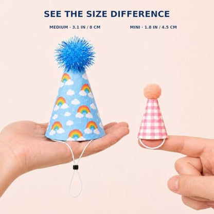 Mini Party Hats for Stuffed Animals and Pets, Set of 25