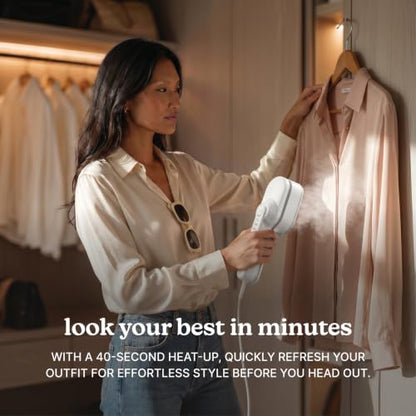 Portable Garment Steamer with Iron Function - Travel Clothes Steamer and Press