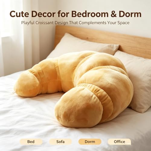 Giant Croissant Body Pillow - Soft Plush Full Body Cushion for Side Sleeping - 1PC