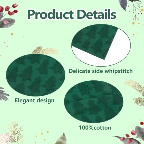 Quera Christmas Hand Towels Set - Red & Green Xmas Tree Decor with Bow - Holiday Bathroom & Kitchen