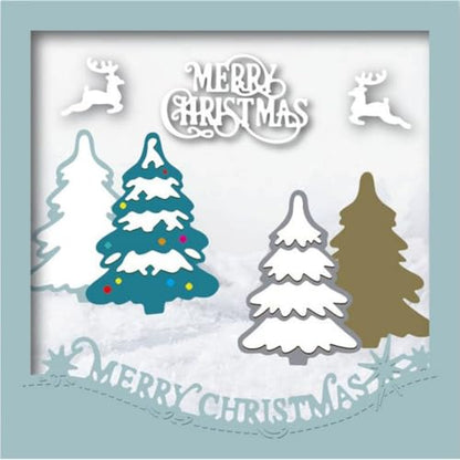 Christmas Tree Scrapbooking Die-Cuts Set - 10.9x7cm for Card Making & Paper Crafts