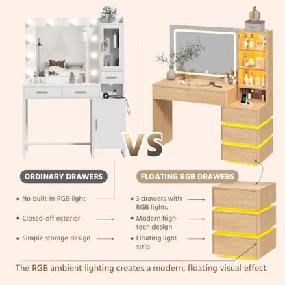 Vanity Desk with LED Mirror - 47