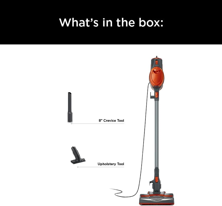 Shark HV302 Rocket Pet Corded Stick Vacuum - Lightweight, Swivel Steering for Carpets & Hard Floors | Includes Hand Vacuum & Tools, Orange