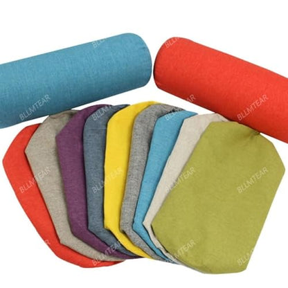 2 Linen Neck Roll Pillowcase Cylinder Bolster Cover with Zipper - 6x20in