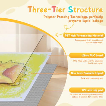Kids Sensory Floor Tiles Set - Liquid Motion Ocean & Animal Designs 16x16"