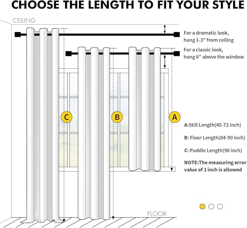MIULEE Yellow Blackout Curtains - Bedroom Window Treatment Curtains Thermal Insulated Room Darkening Drapes for Living Room Kitchen Grommet Light Blocking Drapery, 40 x 54 Inches Long, 2 Panels