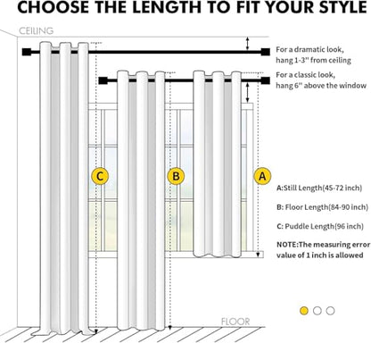 MIULEE Yellow Blackout Curtains - Bedroom Window Treatment Curtains Thermal Insulated Room Darkening Drapes for Living Room Kitchen Grommet Light Blocking Drapery, 40 x 54 Inches Long, 2 Panels