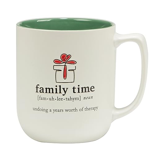 Christmas Fun Green Sayings Ceramic Mugs Set of 6 16 oz. Assorted Designs with Variation 5x3.625 inches