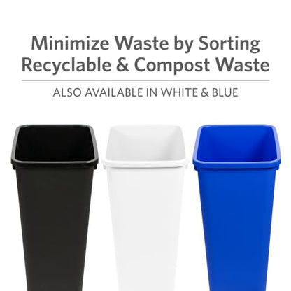 Glad 12 Gallon Open Top Plastic Trash Cans Black 2 Pack