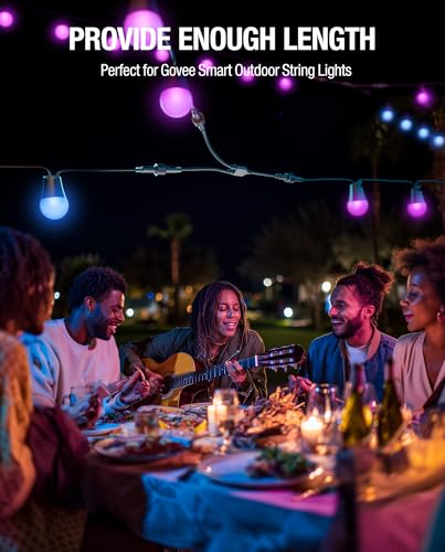 16Ft Weatherproof Extension Cable for Govee Outdoor String Lights - Compatible with H7039 H7037 H7038