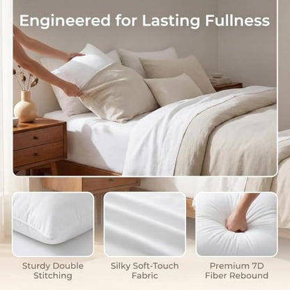 26x26 Decorative Throw Pillow Insert - White, High-Fill Support