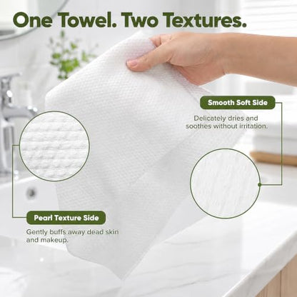 Disposable Hair Towels 100 Pack - Thick Pearl Textured Bath & Spa Towels