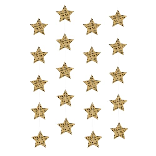 Vintage Music Notes Star Garland 4 Pack - Paper Banner for Wedding Holiday Party CYSS32-B
