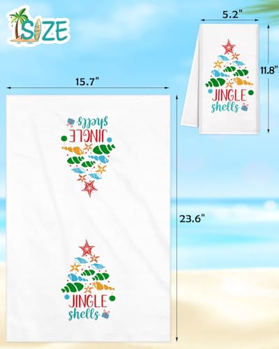 Beach Christmas Kitchen Towels - Hawaii Aloha Coastal Dish Towels - Variations