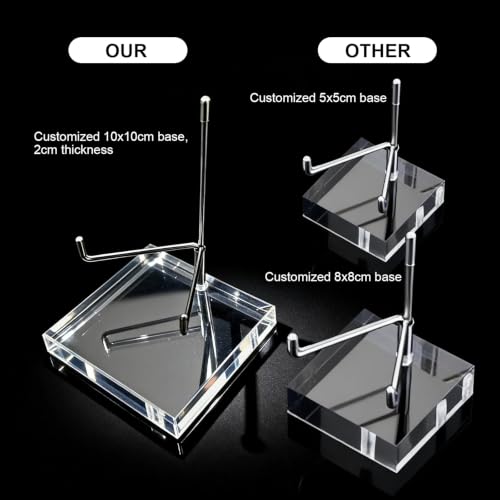 Large Crystal Display Stands Set of 2 - Adjustable Acrylic Collectible Holders