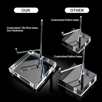 Large Crystal Display Stands Set of 2 - Adjustable Acrylic Collectible Holders