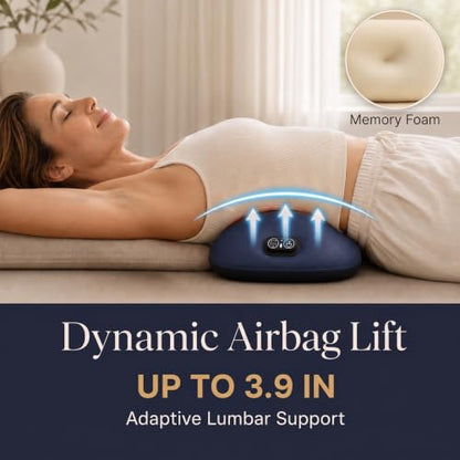 4-in-1 Lumbar Support Pillow & Lower Back Massager with Red Light - Blue Variation
