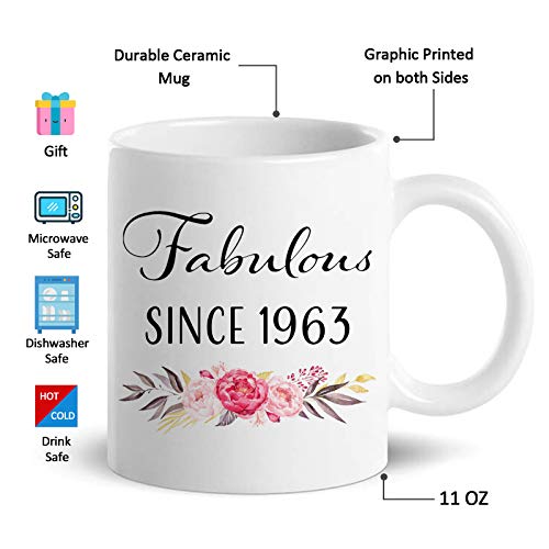 1963 63rd Birthday Coffee Mug - Funny Gift for Women Men, Mom, Wife, Sister, Grandma - Variation of 1963