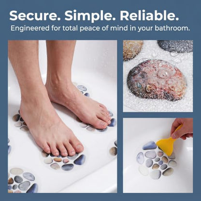 10pcs Anti Slip Shower Stickers with Scraper for Bathroom Safety