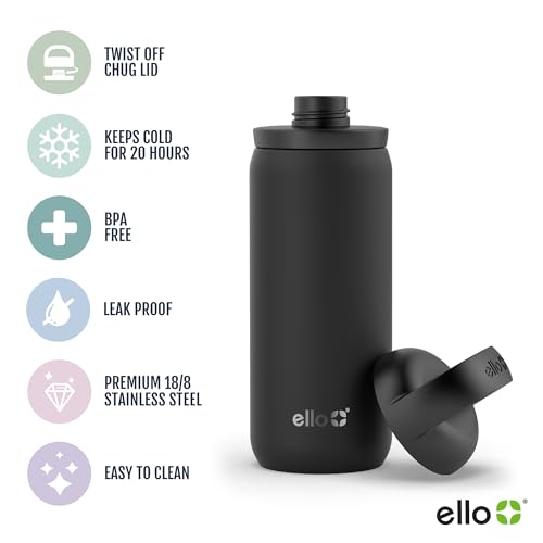 Ello Cooper 22oz Stainless Steel Water Bottle with Straw and Carry Handle