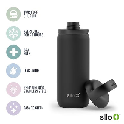 Ello Cooper 22oz Stainless Steel Water Bottle with Straw and Carry Handle