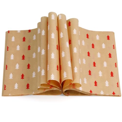 150 Pcs Christmas Wax Paper Sheets for Food Wrapping - Tree Variation