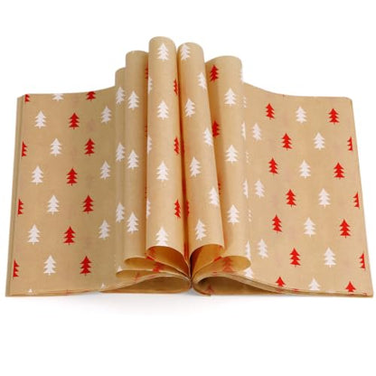 150 Pcs Christmas Wax Paper Sheets for Food Wrapping - Tree Variation