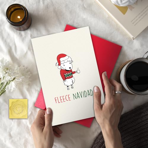 Funny Sheep Christmas Card - Cute Holiday Greeting for Family & Friends - Variation of Greeting Card199