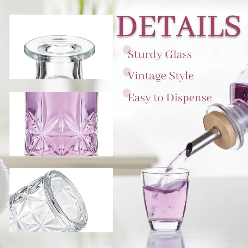 Vintage Glass Mouthwash Dispenser Set with Bamboo Tray & Rinse Cup