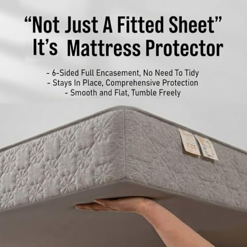 Queen Mattress Encasement Fully Zippered Dustproof Cover Gray 59x79x8