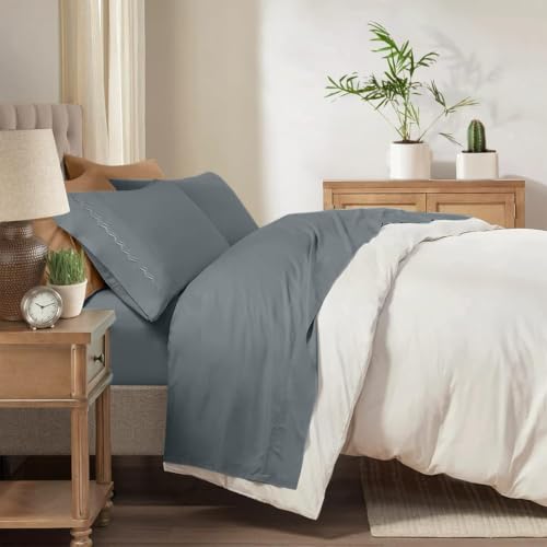 Suprioll Queen Size Pillowcases Set of 2 - Dark Grey, Hotel-Inspired Ultra Soft Microfiber