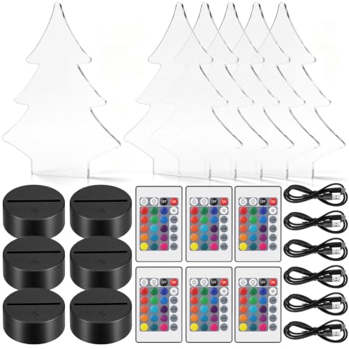Christmas LED Light Kit with Acrylic Tree Bases - 6 Sets