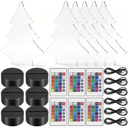 Christmas LED Light Kit with Acrylic Tree Bases - 6 Sets
