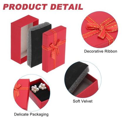 120 Pcs Jewelry Gift Boxes with Lid Ribbon Small Packaging Gift Box Set