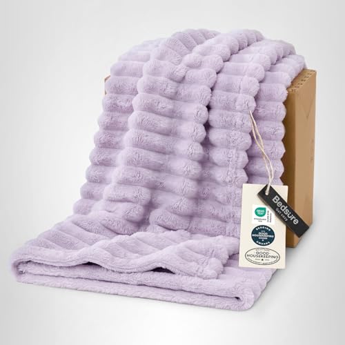 Bedsure GentleSoft Lavender Fog California King Size Blanket for Bed - Cozy Soft Blankets for Women, Cute Small Fleece Throws for Girls, Birthday Gifts for Women, 102x96 Inches