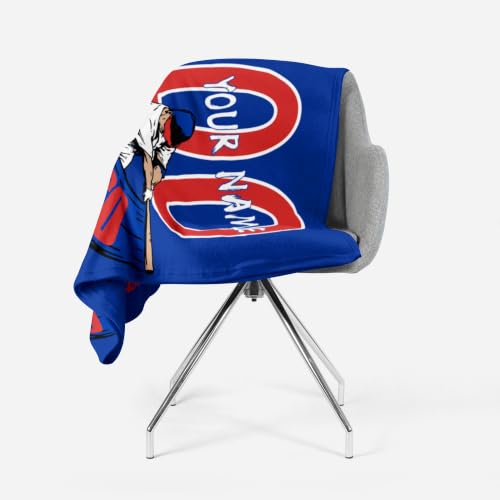 Custom Name and Number Throw Blanket - Chicago C Variation