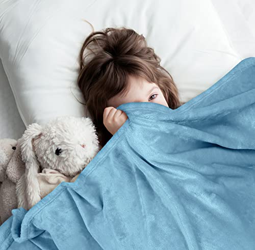 Utopia Bedding Washed Blue 300GSM Fleece Blanket (King Size - 90x84 Inch) Luxury Soft Bed Blanket (Bulk Pack of 9)