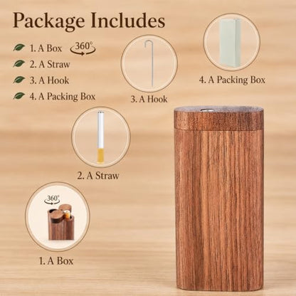 Minimalist Wooden Storage Box with Lid - Natural Oak Desktop Organizer
