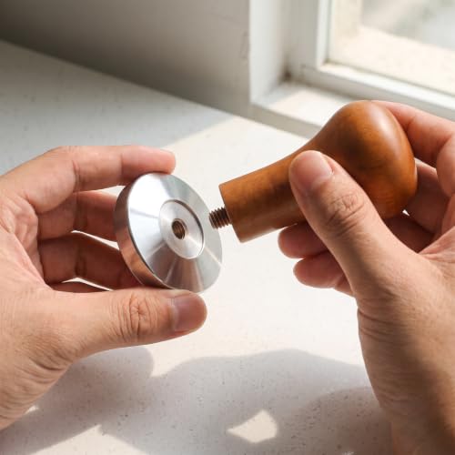 51mm Stainless Steel Espresso Tamper with Dark Wood Handle