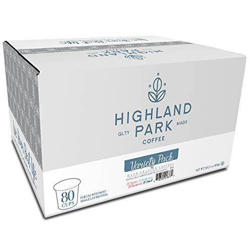 Highland Park Coffee Single Serve Coffee Pods Compatible with Keurig K Cup Brewers, Variety Pack, 80 Count