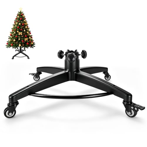 29 Inch Christmas Tree Stand on Wheels for Up to 7.5 FT Artificial Trees with Locking Casters