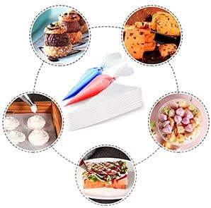 Skiennix 100 Disposable Piping Bags - 16 Inch Tipless Design for Cake, Cookie & Frosting Decorating