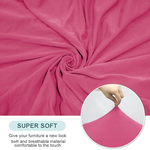 Pink Wingback Chair Slipcover 2-Piece Washable Armchair Protector - One Size