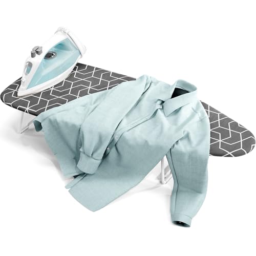 Charcoal Small Metal Mesh Tabletop Ironing Board for Dorm Apartment