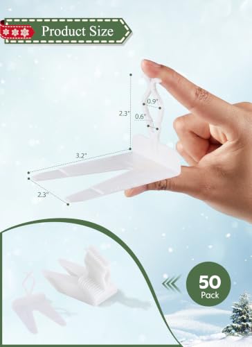 Christmas Light Clips 50 Pack - Transparent White Gutter Clips for C7 C9 String Lights